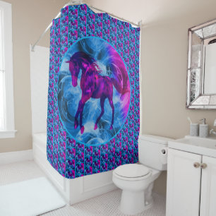 Colourful Fantasy Horse Animal Shower Curtain