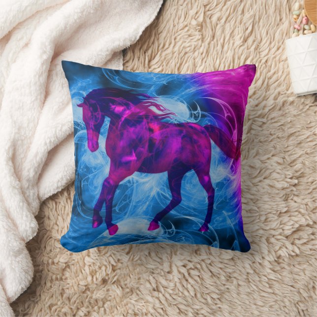 Colourful Fantasy Horse Art Cushion (Blanket)