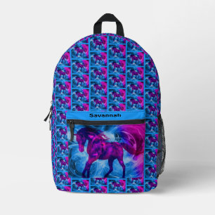 Colourful Fantasy Horse Pattern Personalised Printed Backpack