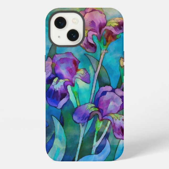 Colourful Fantasy Irises    iPhone Case (Back)
