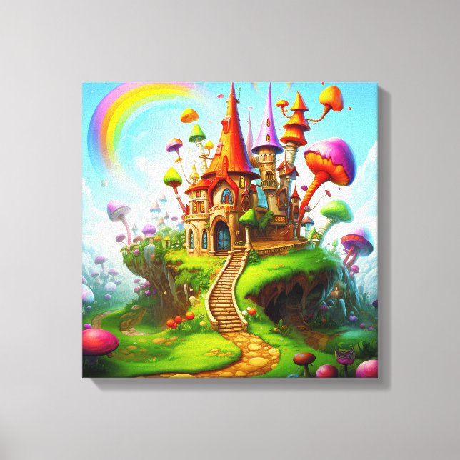 Colourful fantasy land canvas print (Front)