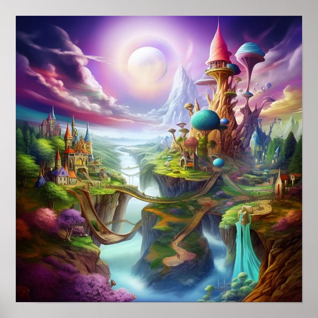 Colourful fantasy land poster (Front)