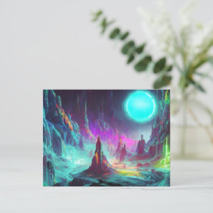 Colourful Fantasy Landscape   Alien World Postcard