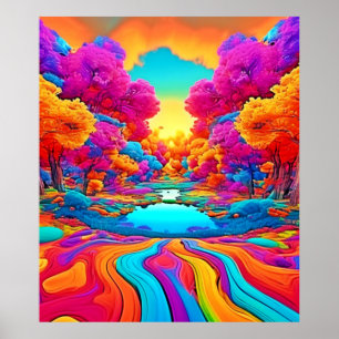 Colourful Fantasy Landscape Poster