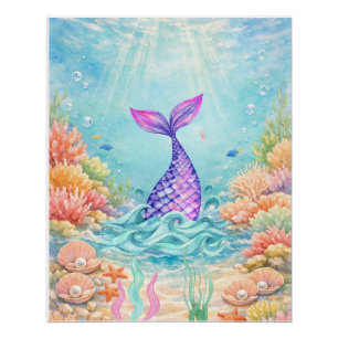 Colourful Fantasy Mermaid Wall Art