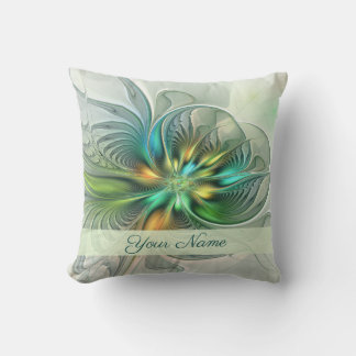 Colourful Fantasy Modern Abstract Art Flower Name Cushion
