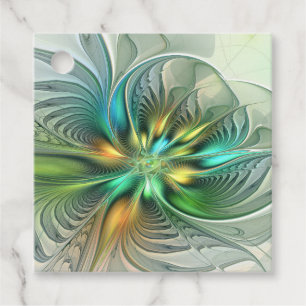Colourful Fantasy Modern Abstract Flower Custom Favour Tags