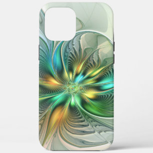 Colourful Fantasy Modern Abstract Flower Fractal iPhone 12 Pro Max Case