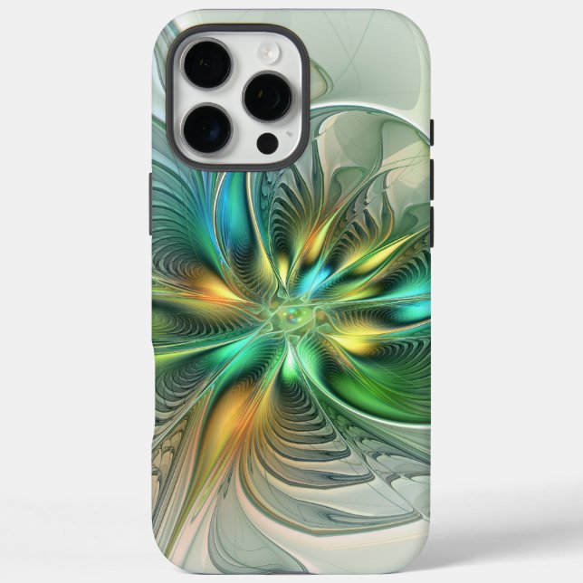 Colourful Fantasy Modern Abstract Flower Fractal Case-Mate iPhone Case (Back)