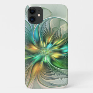 Colourful Fantasy Modern Abstract Flower Fractal iPhone 11 Case