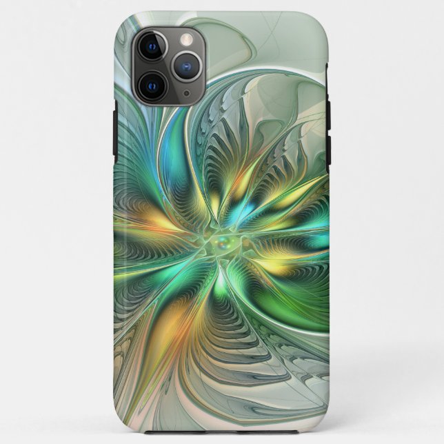 Colourful Fantasy Modern Abstract Flower Fractal Case-Mate iPhone Case (Back)