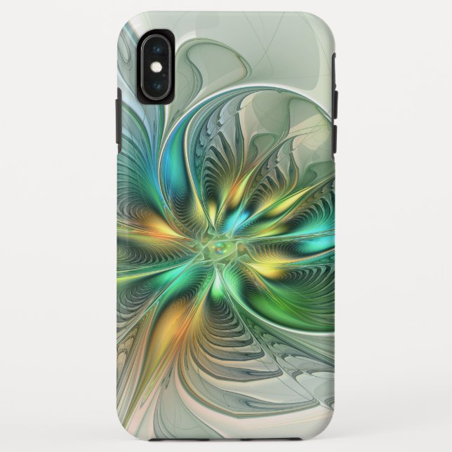 Colourful Fantasy Modern Abstract Flower Fractal Case-Mate iPhone Case (Back)