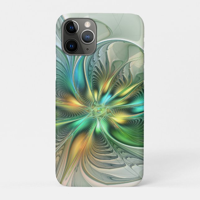 Colourful Fantasy Modern Abstract Flower Fractal Case-Mate iPhone Case (Back)