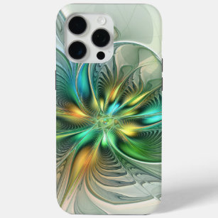 Colourful Fantasy Modern Abstract Flower Fractal iPhone 15 Pro Max Case