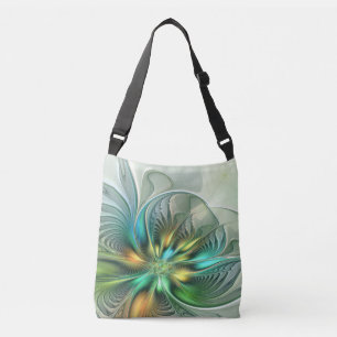Colourful Fantasy Modern Abstract Flower Fractal Crossbody Bag