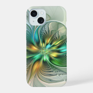 Colourful Fantasy Modern Abstract Flower Fractal iPhone 15 Case
