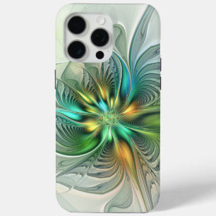 Colourful Fantasy Modern Abstract Flower Fractal iPhone 15 Pro Max Case