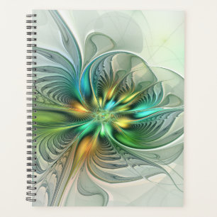 Colourful Fantasy Modern Abstract Flower Fractal Planner