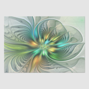 Colourful Fantasy Modern Abstract Flower Fractal Tissue Paper