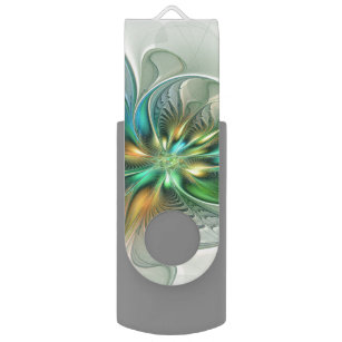 Colourful Fantasy Modern Abstract Flower Fractal USB Flash Drive