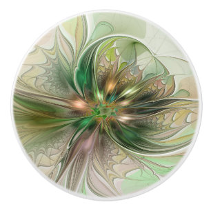 Colourful Fantasy Modern Abstract Fractal Ceramic Knob