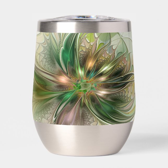 Colourful Fantasy Modern Abstract Fractal Flower (Front)