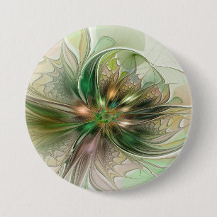 Colourful Fantasy Modern Abstract Fractal Flower 7.5 Cm Round Badge