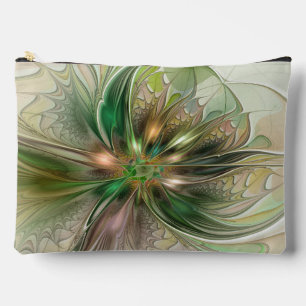 Colourful Fantasy Modern Abstract Fractal Flower Accessory Pouch