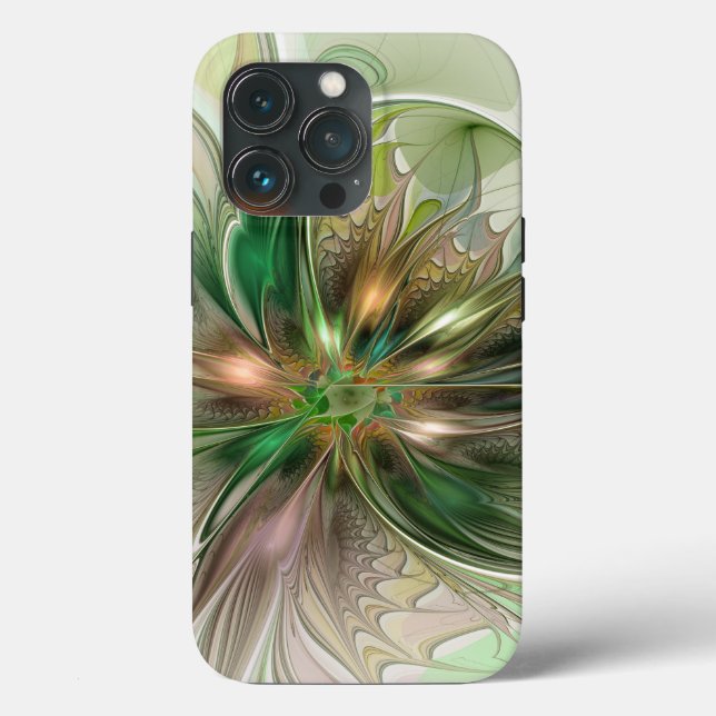Colourful Fantasy Modern Abstract Fractal Flower Case-Mate iPhone Case (Back)