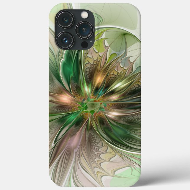 Colourful Fantasy Modern Abstract Fractal Flower Case-Mate iPhone Case (Back)