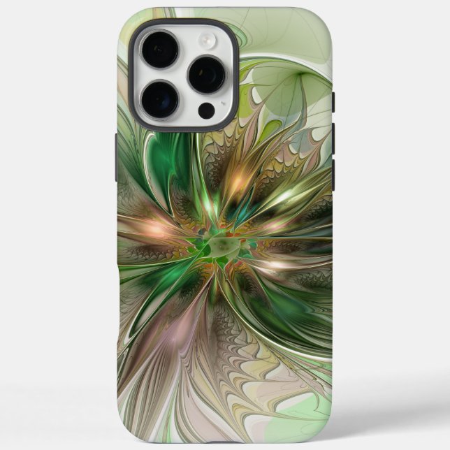 Colourful Fantasy Modern Abstract Fractal Flower Case-Mate iPhone Case (Back)