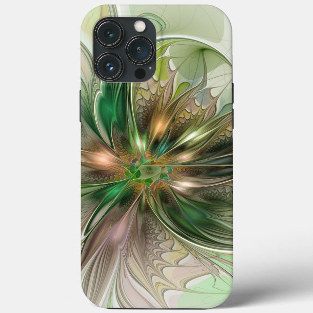 Colourful Fantasy Modern Abstract Fractal Flower Case-Mate iPhone Case (Back)