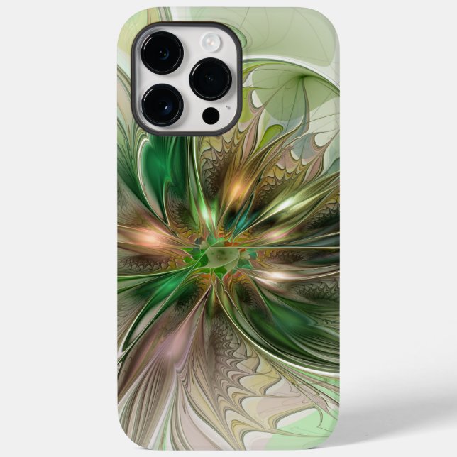 Colourful Fantasy Modern Abstract Fractal Flower Case-Mate iPhone Case (Back)
