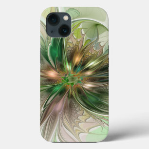Colourful Fantasy Modern Abstract Fractal Flower iPhone 13 Case