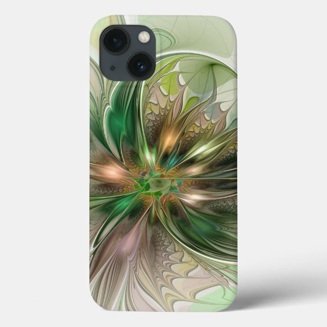 Colourful Fantasy Modern Abstract Fractal Flower Case-Mate iPhone Case (Back)