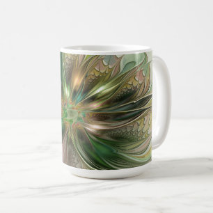 Colourful Fantasy Modern Abstract Fractal Flower Coffee Mug