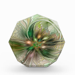 Colourful Fantasy Modern Abstract Fractal Flower Photo Block