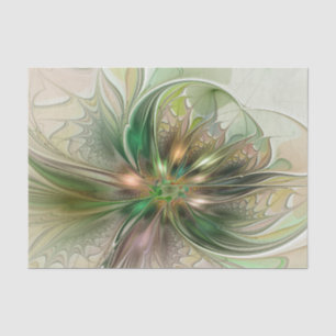 Colourful Fantasy Modern Abstract Fractal Flower Tissue Paper