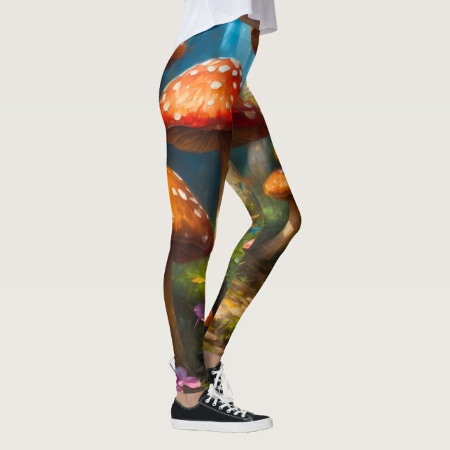 Colourful fantasy mushrom Leggings (Right)