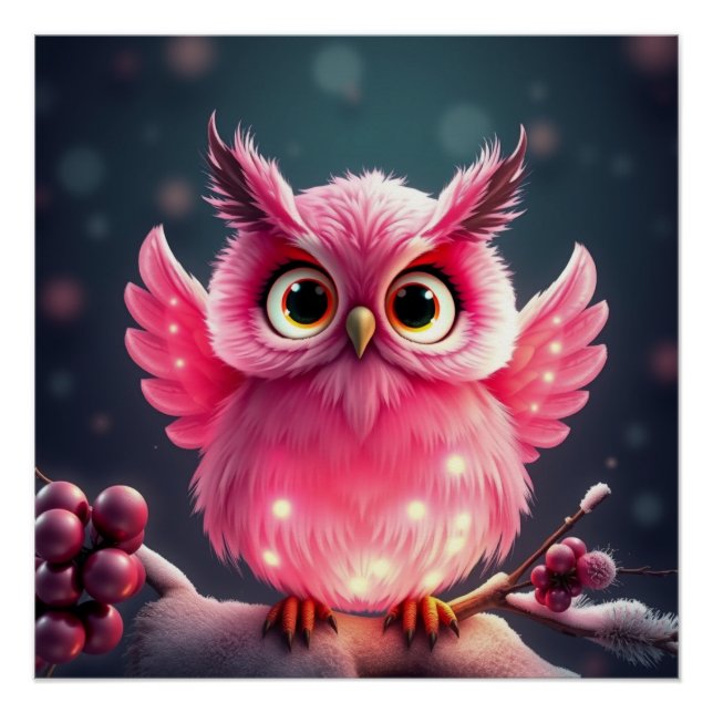 Colourful Fantasy Owl  Poster (Front)