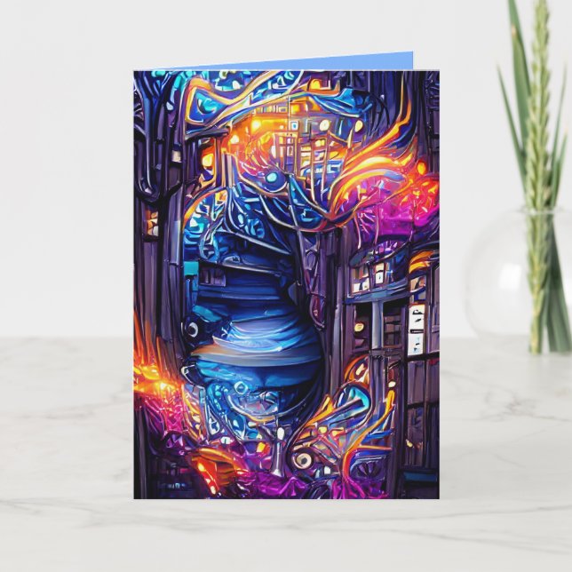 Colourful Fantasy Stairway Card (Front)