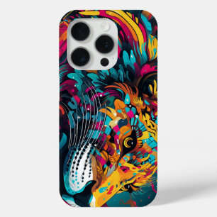 Colourful fantasy tiger iPhone 15 pro case