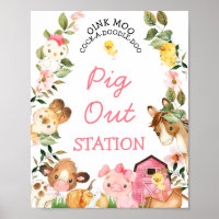 Colourful Farm Animals Pink Barn Birthday Party Si