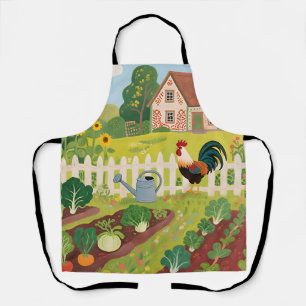 Colourful Farm Garden Rooster Apron