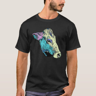 Colourful Farmer animal graphic imprint motif with T-Shirt