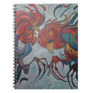 Colourful Farmyard Roosters Notebook