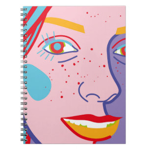 Colourful fashion illustration notebook