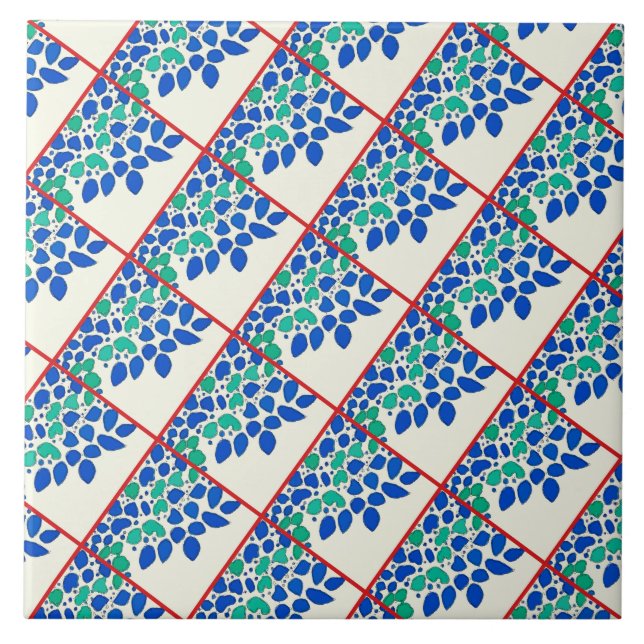 Colourful Fauvist Flowers Tile (Front)