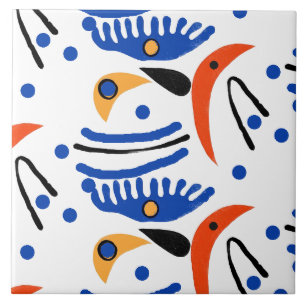 Colourful Fauvist  Shapes Ceramic Tile