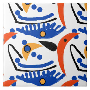 Colourful Fauvist  Shapes Ceramic Tile